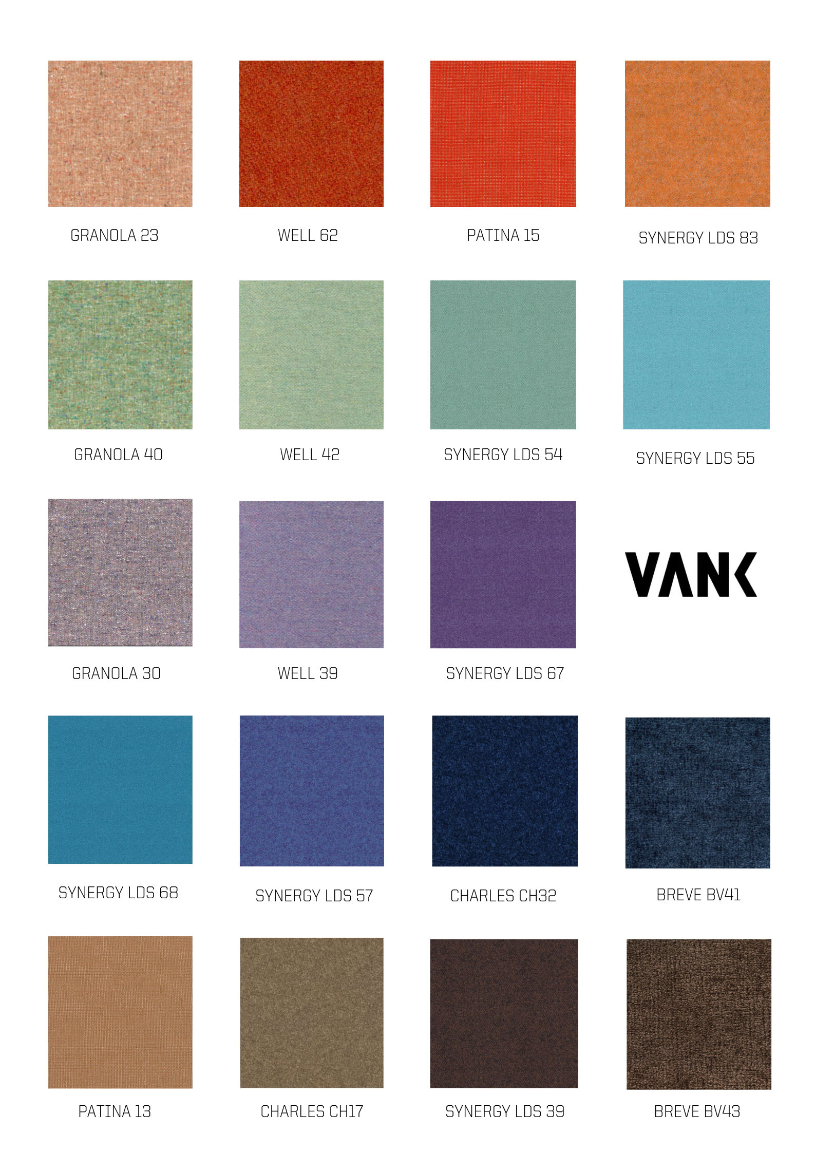 Selected VANK fabrics by 2023 trends